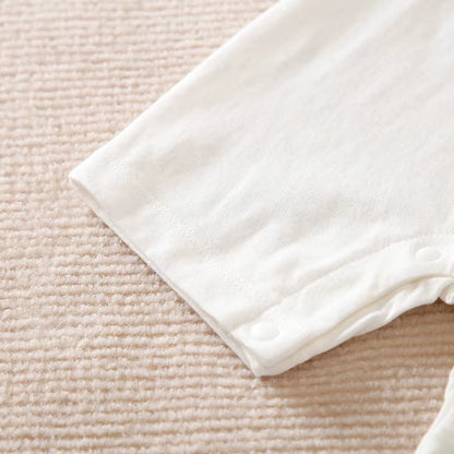 Cuddle Cub – White Bear Print Cotton Romper for Babies